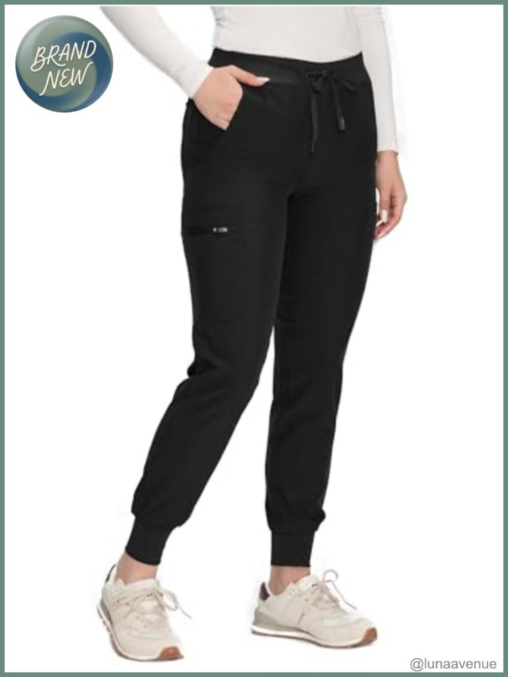 Women's Scrub Pants Drawstring Cargo 7-Pocket Water-Resistant Stretch